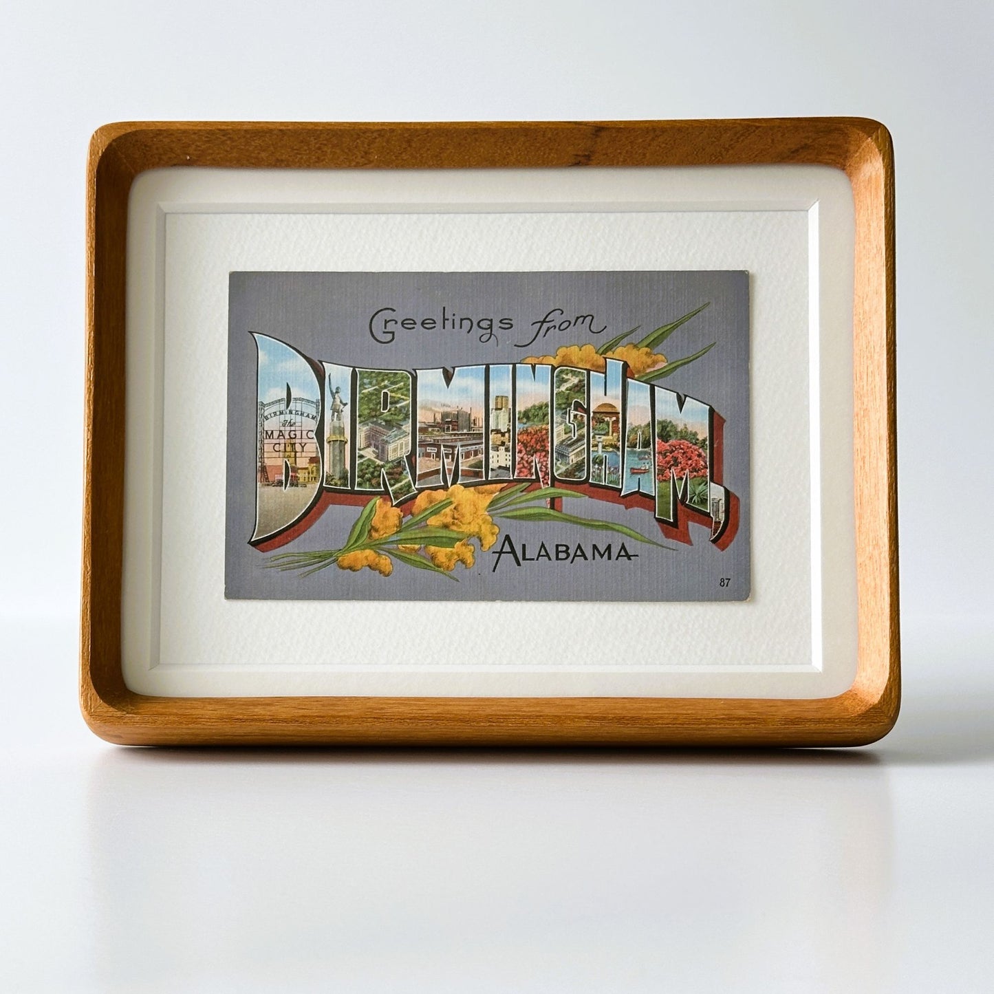 Alabama Birmingham Framed Vintage Postcard