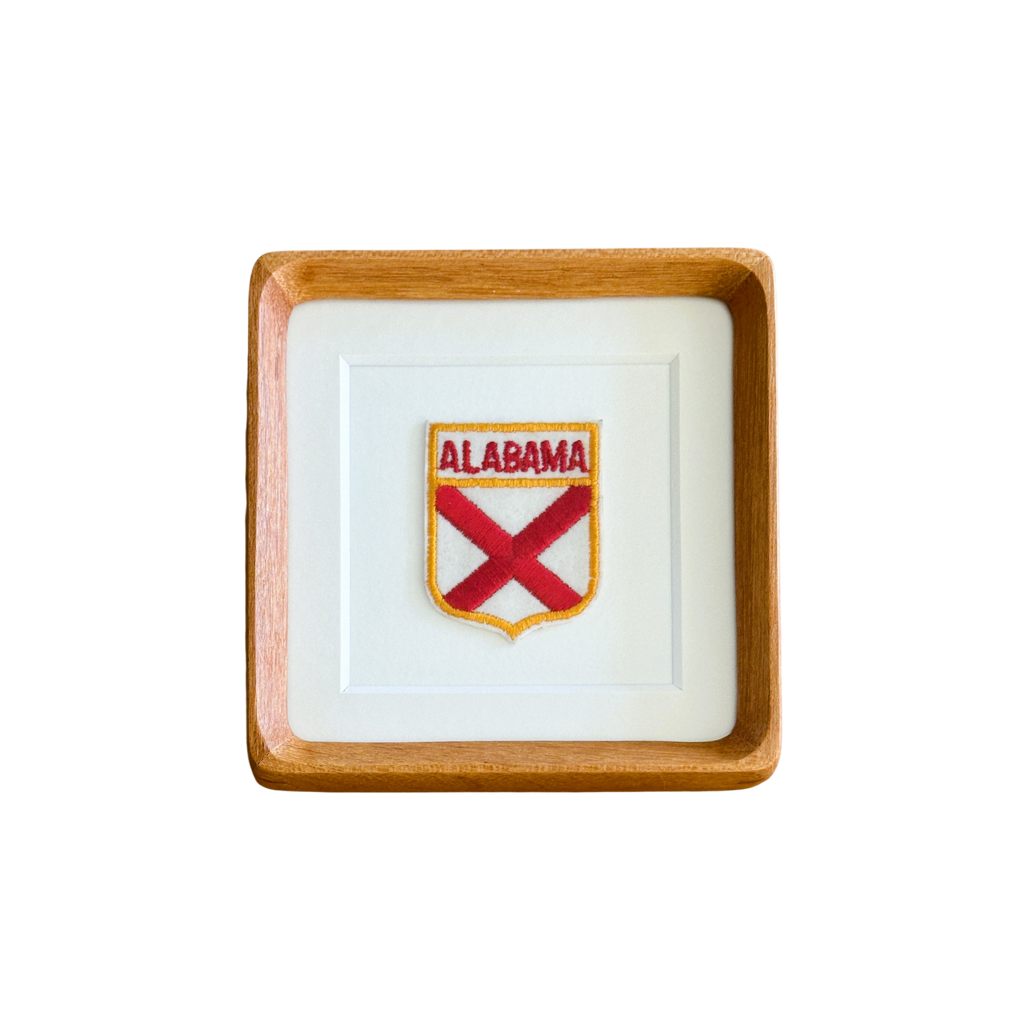 Alabama State Flag Vintage Framed Travel Patch