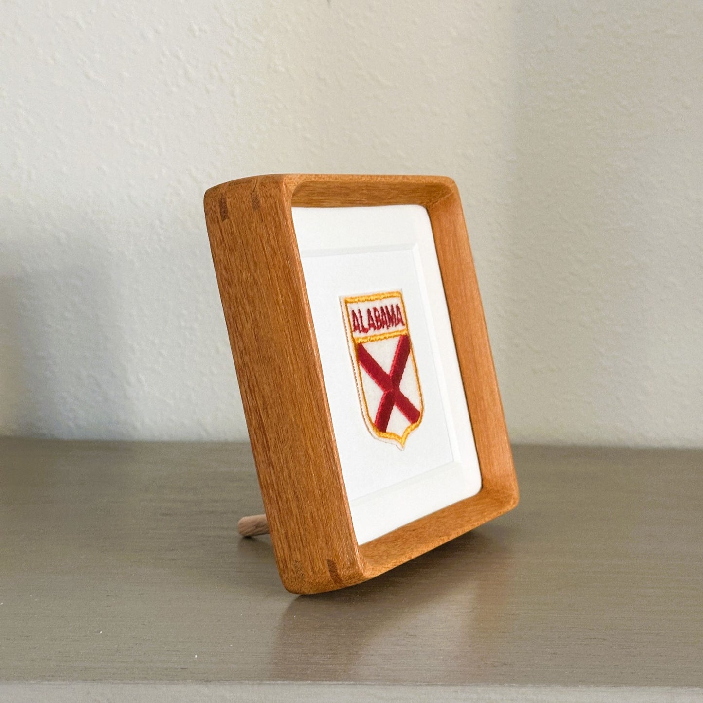Alabama State Flag Vintage Framed Travel Patch