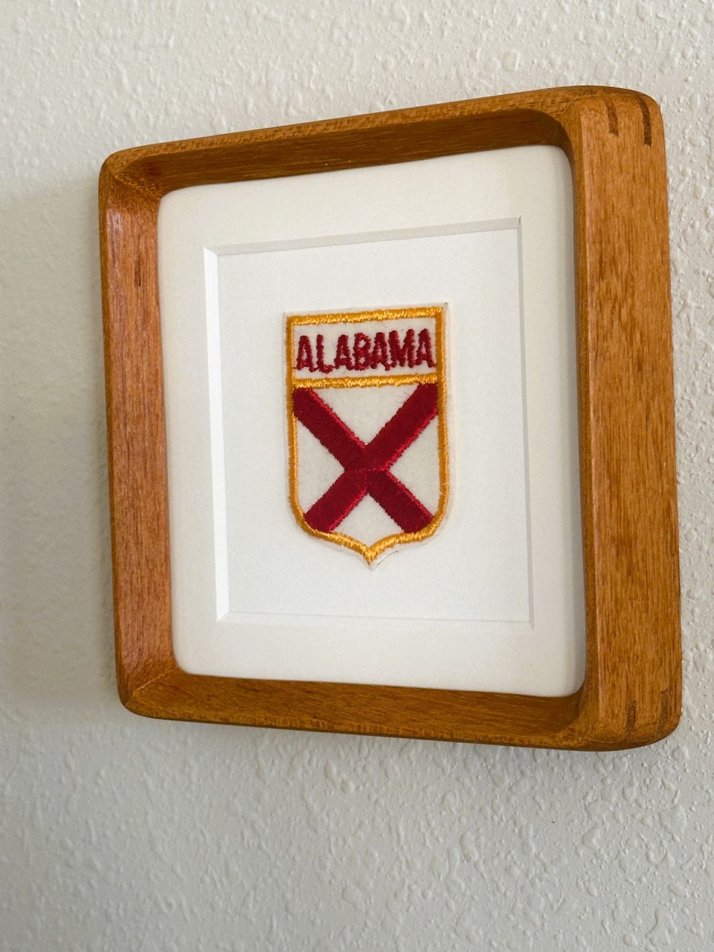 Alabama State Flag Vintage Framed Travel Patch