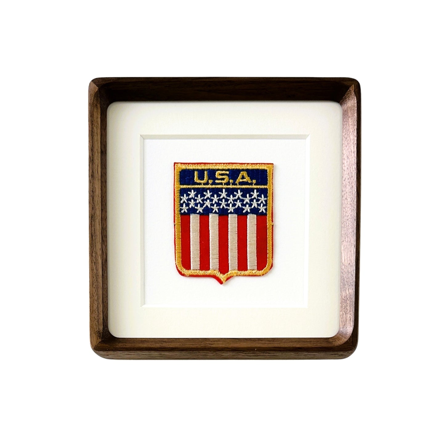American Banner Flag Framed Vintage Travel Patch