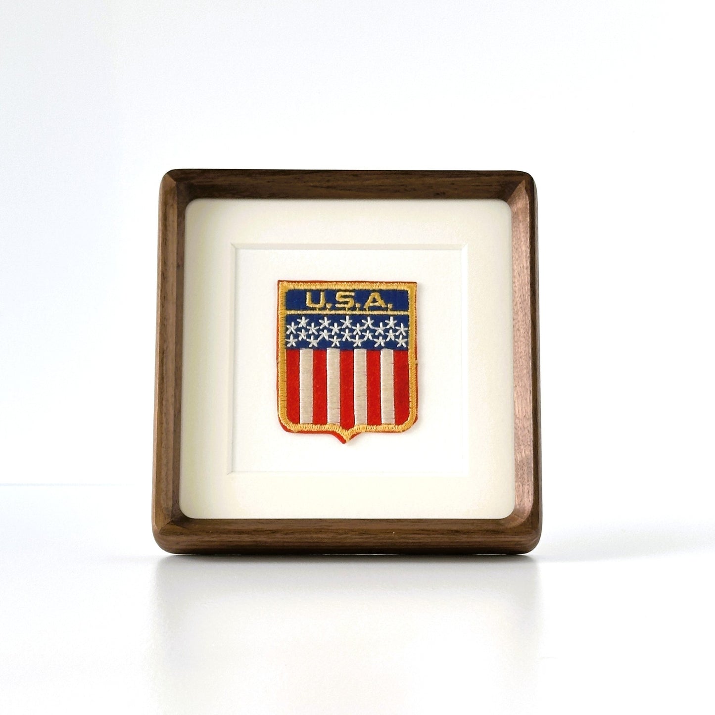 American Banner Flag Framed Vintage Travel Patch