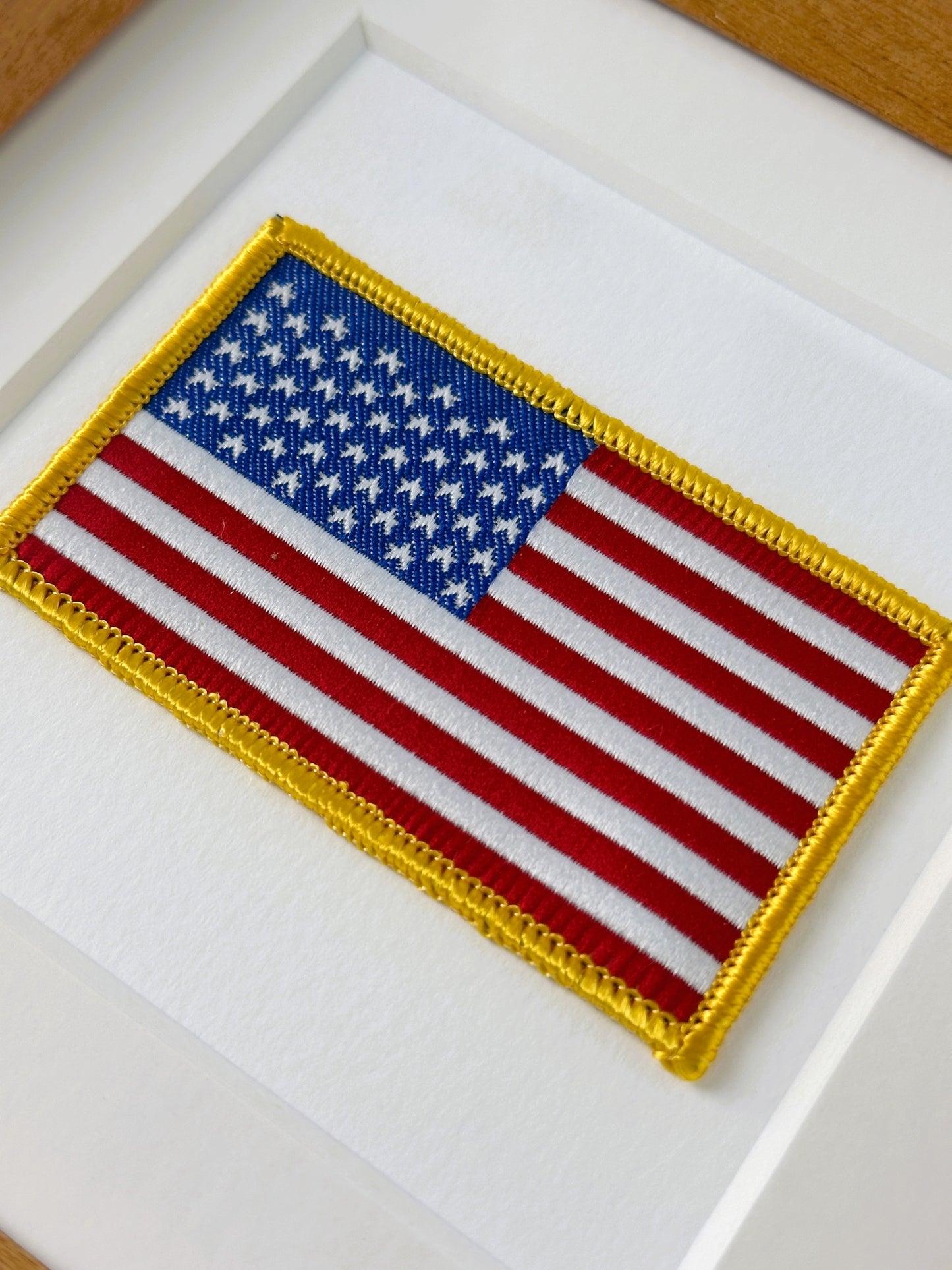 American Flag Framed Vintage Travel Patch