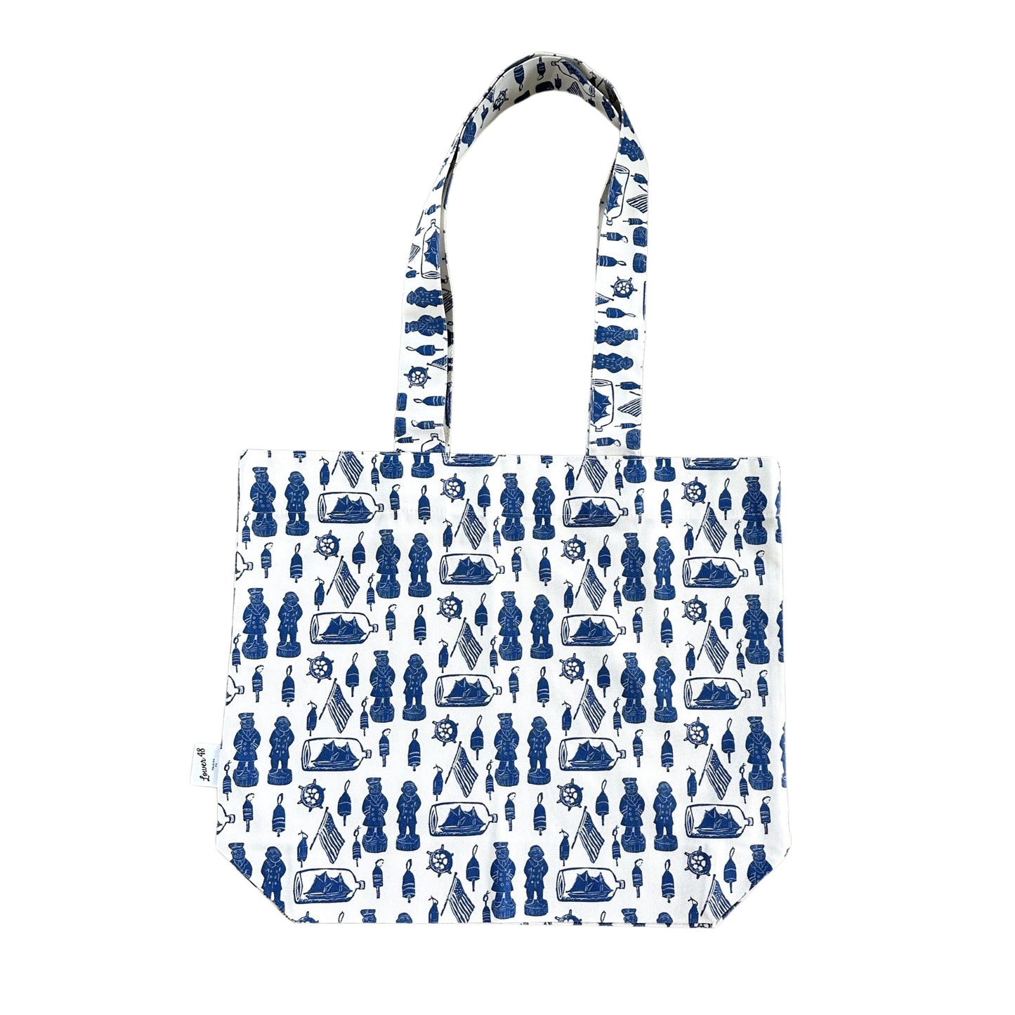 American Nautical Souvenirs Block Print Design Large Tote Bag