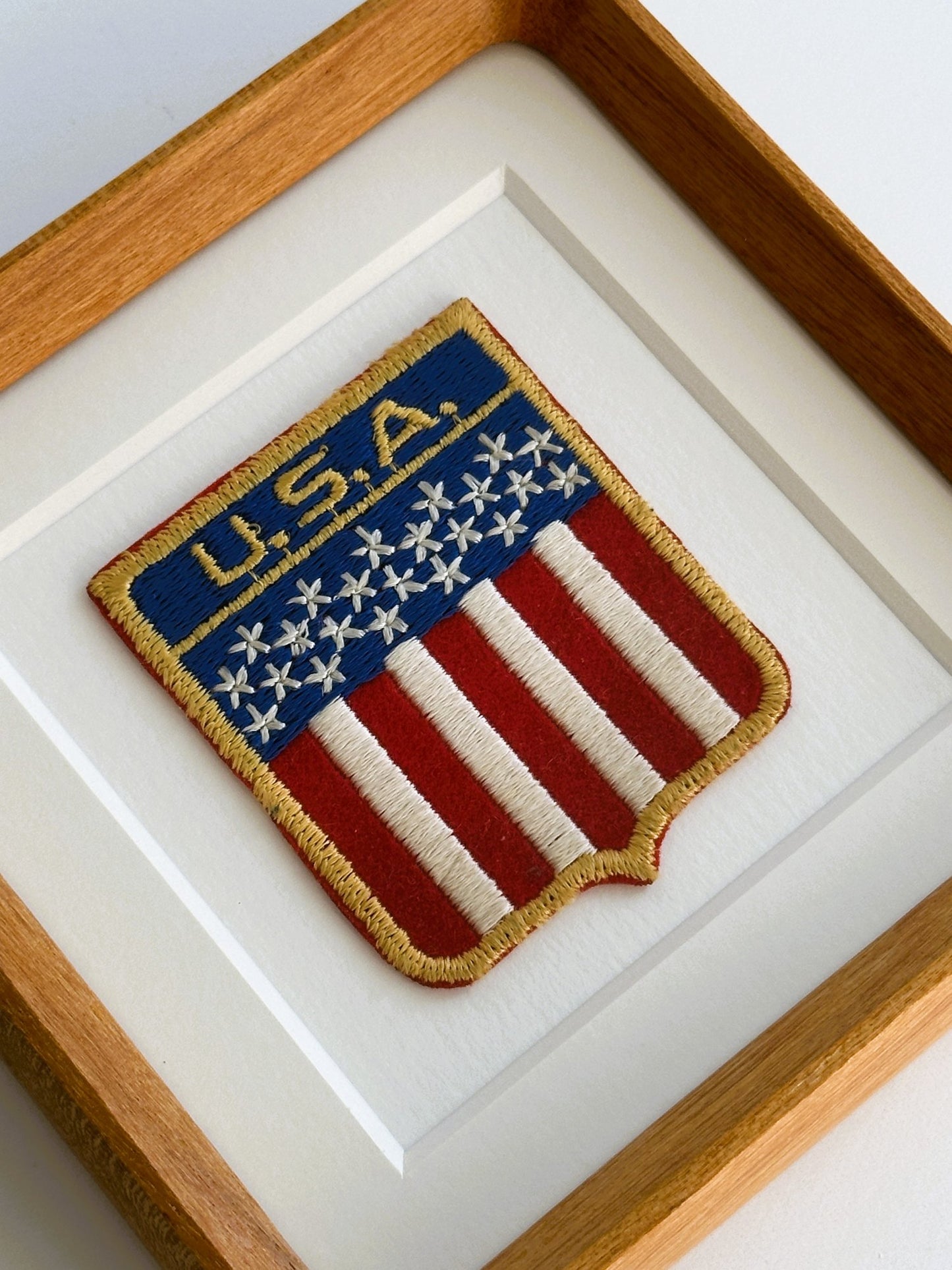 American Banner Flag Vintage Framed Travel Patch