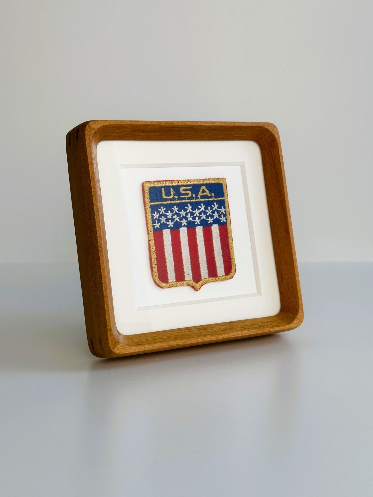 American Banner Flag Vintage Framed Travel Patch