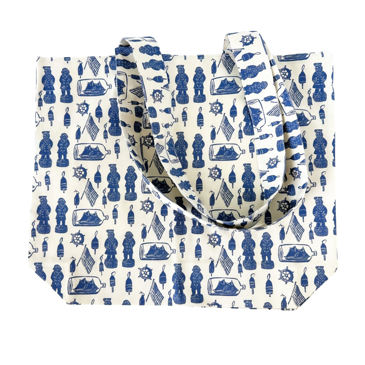 American Nautical Souvenirs Block Print Design Large Tote Bag