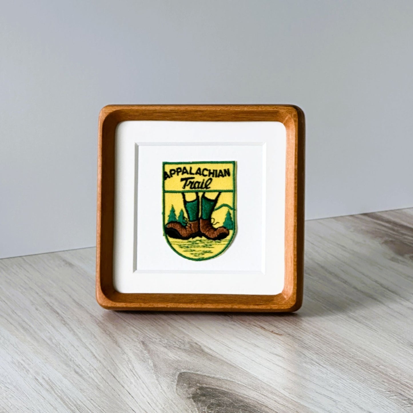 Appalachian Trail Hiking Boots Georgia to Maine Vintage Travel Patch Framed