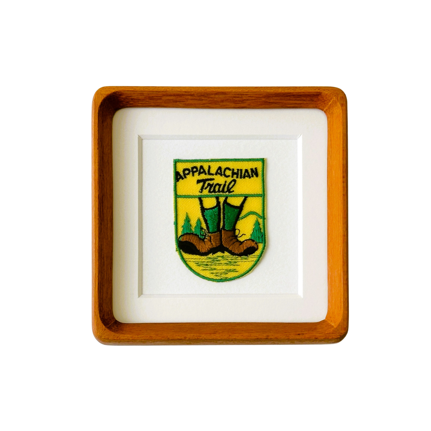 Appalachian Trail Hiking Boots Georgia to Maine Vintage Travel Patch Framed
