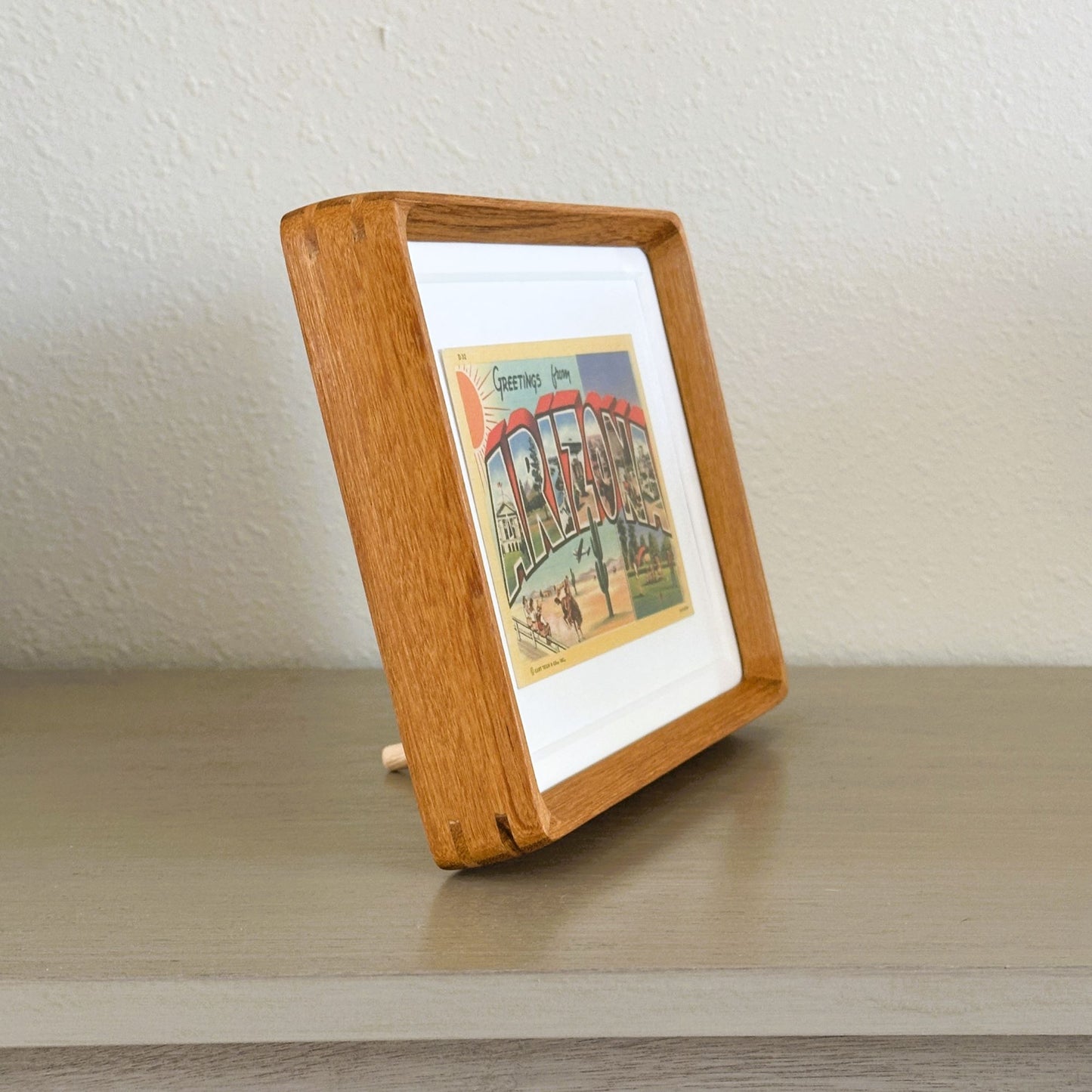 Arizona Greetings from Arizona Framed Vintage Linen Postcard