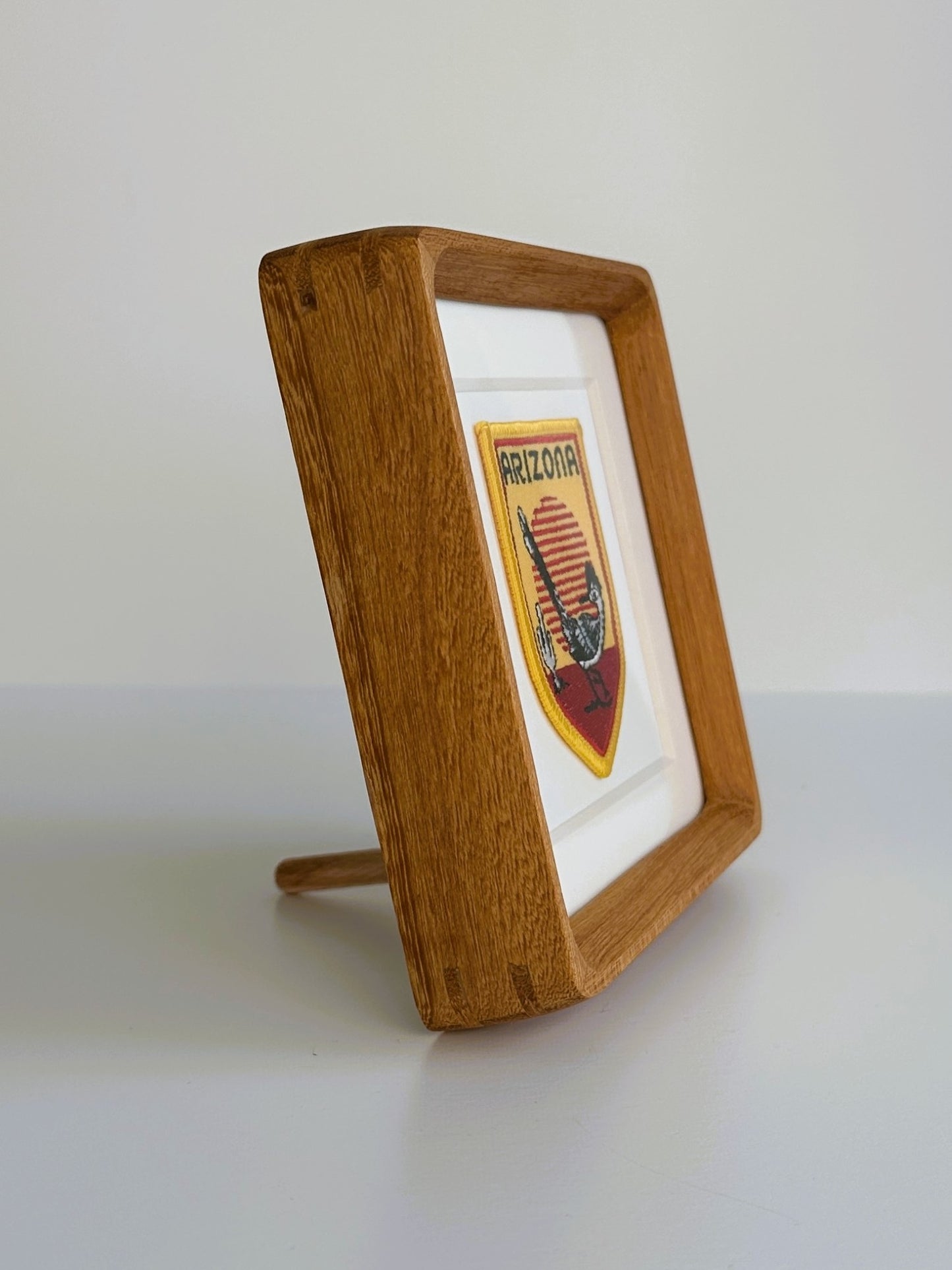 Arizona Roadrunner Vintage Patch Wood Framed