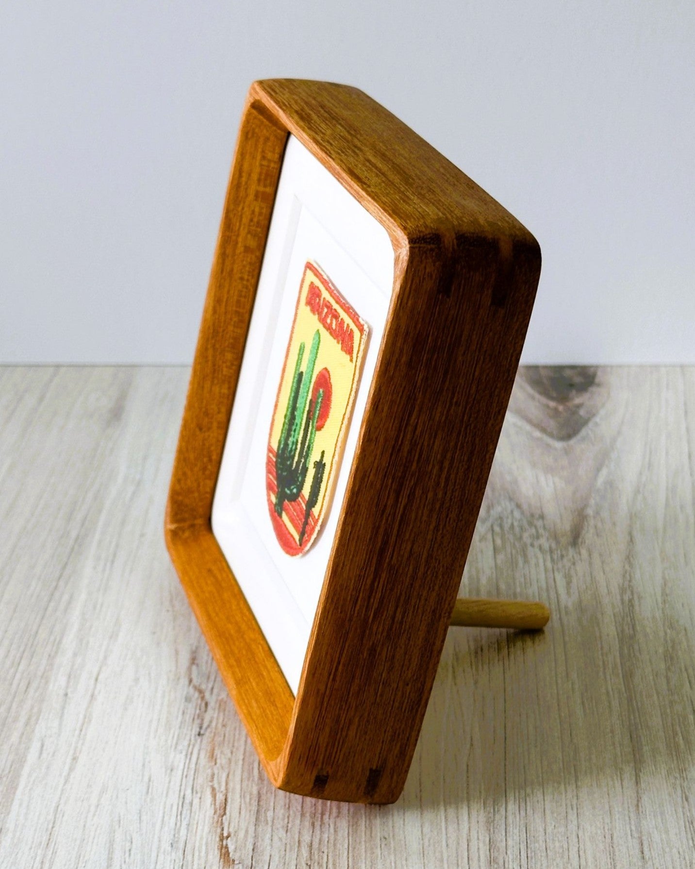 Arizona Cactus Vintage Patch Wood Framed