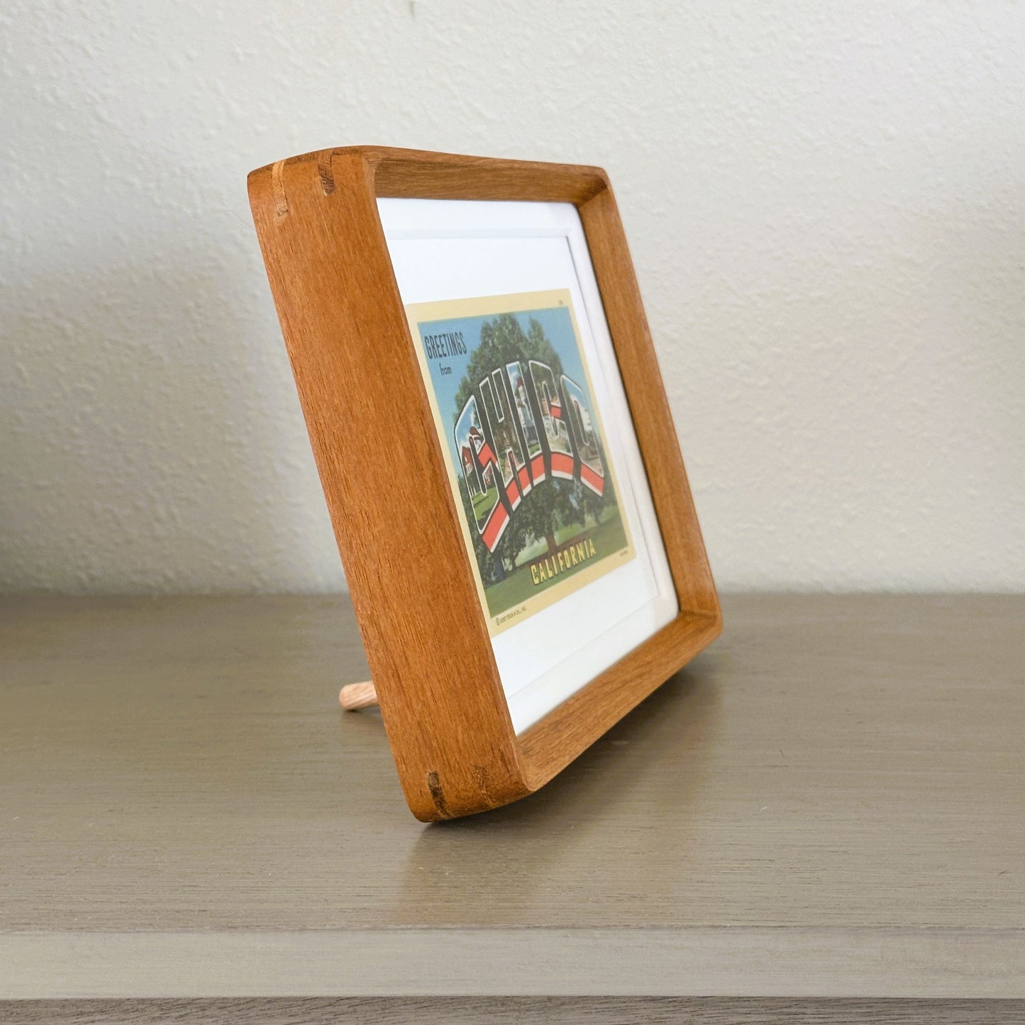 California Greetings from Chico Framed Vintage Linen Postcard