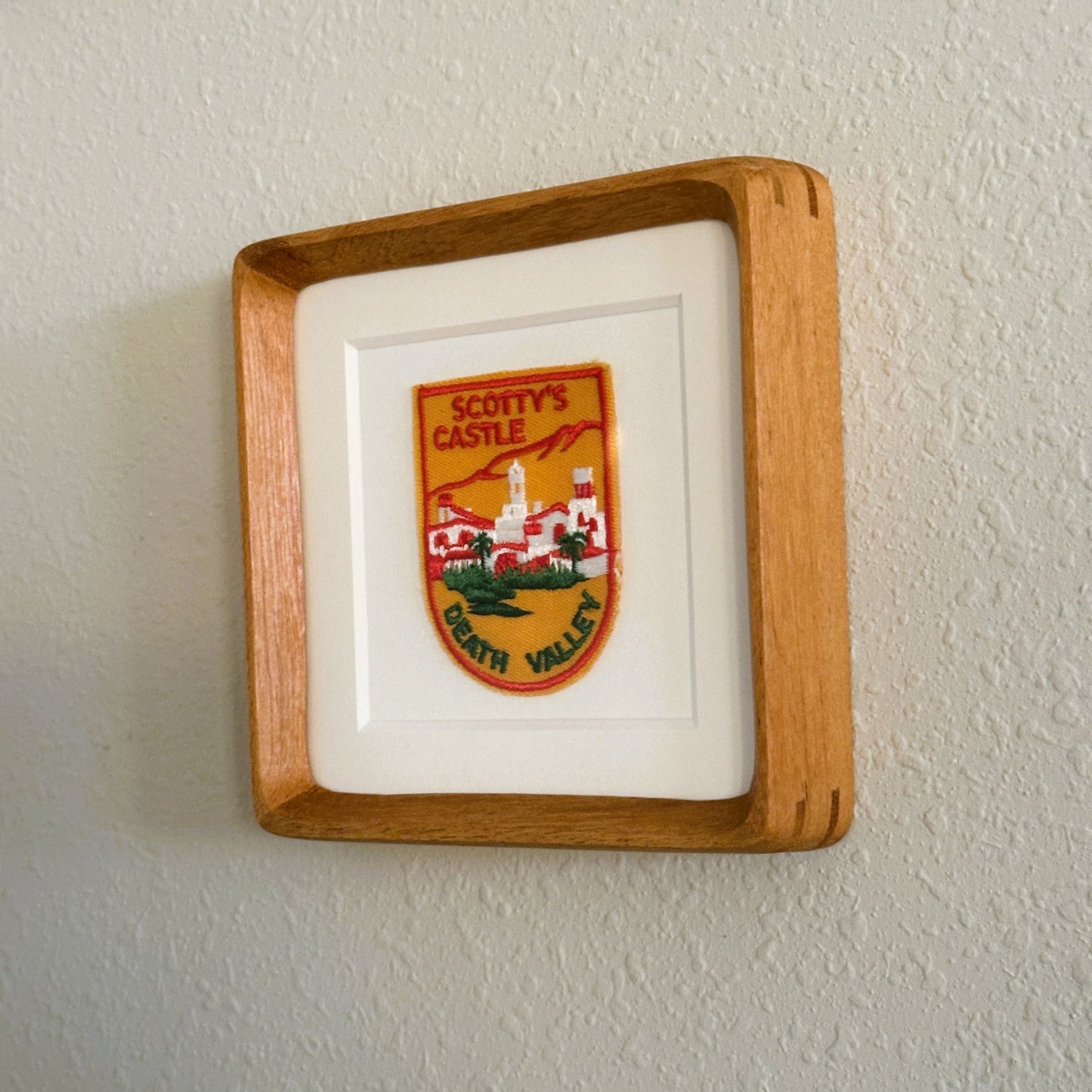 California Death Valley Scotty's Castle Vintage Patch Wood Framed