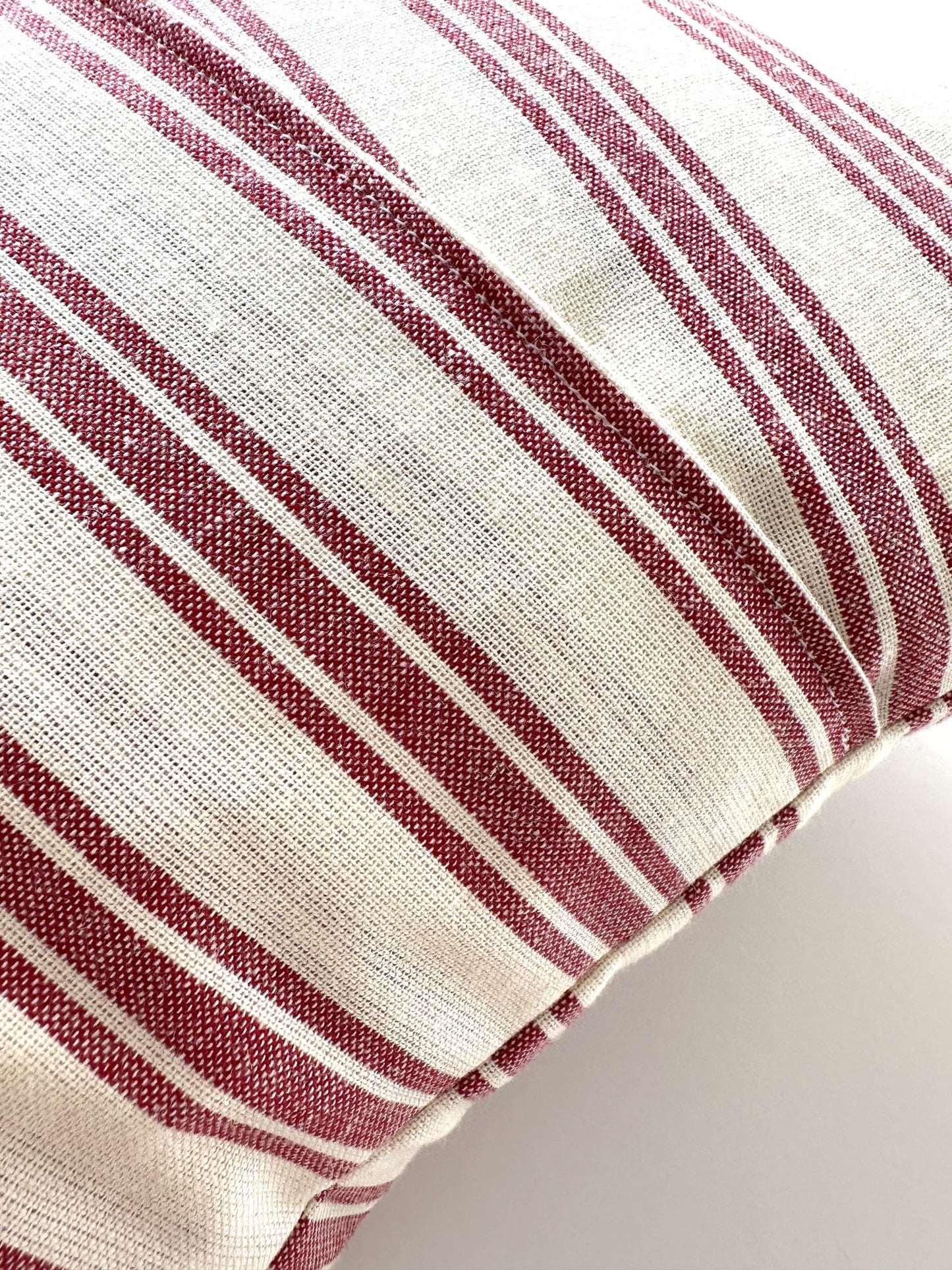 California Huntington Vintage Red Pennant on New Woven Striped Pattern Throw Pillow