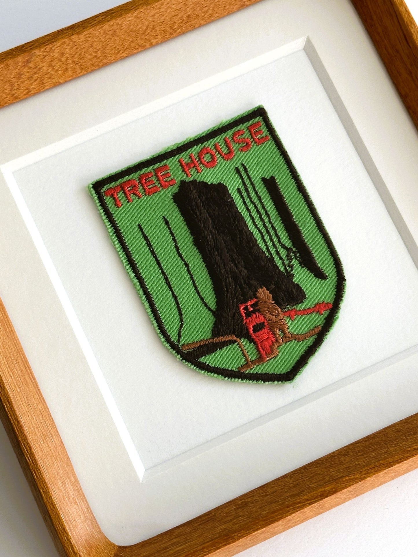 California Piercy Tree House Vintage Patch Wood Framed