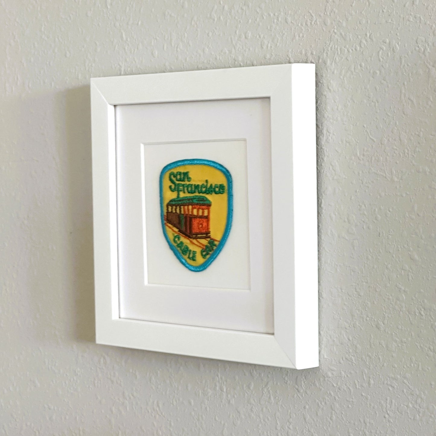 California San Francisco Cable Car Framed Vintage Travel Patch