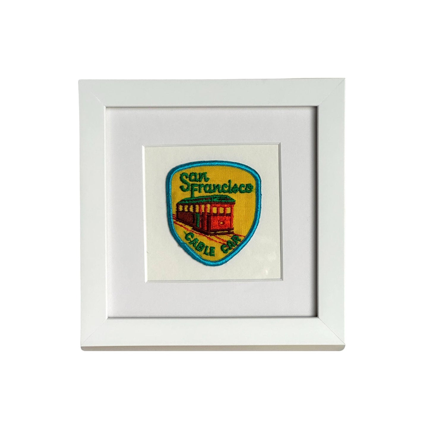 California San Francisco Cable Car Framed Vintage Travel Patch