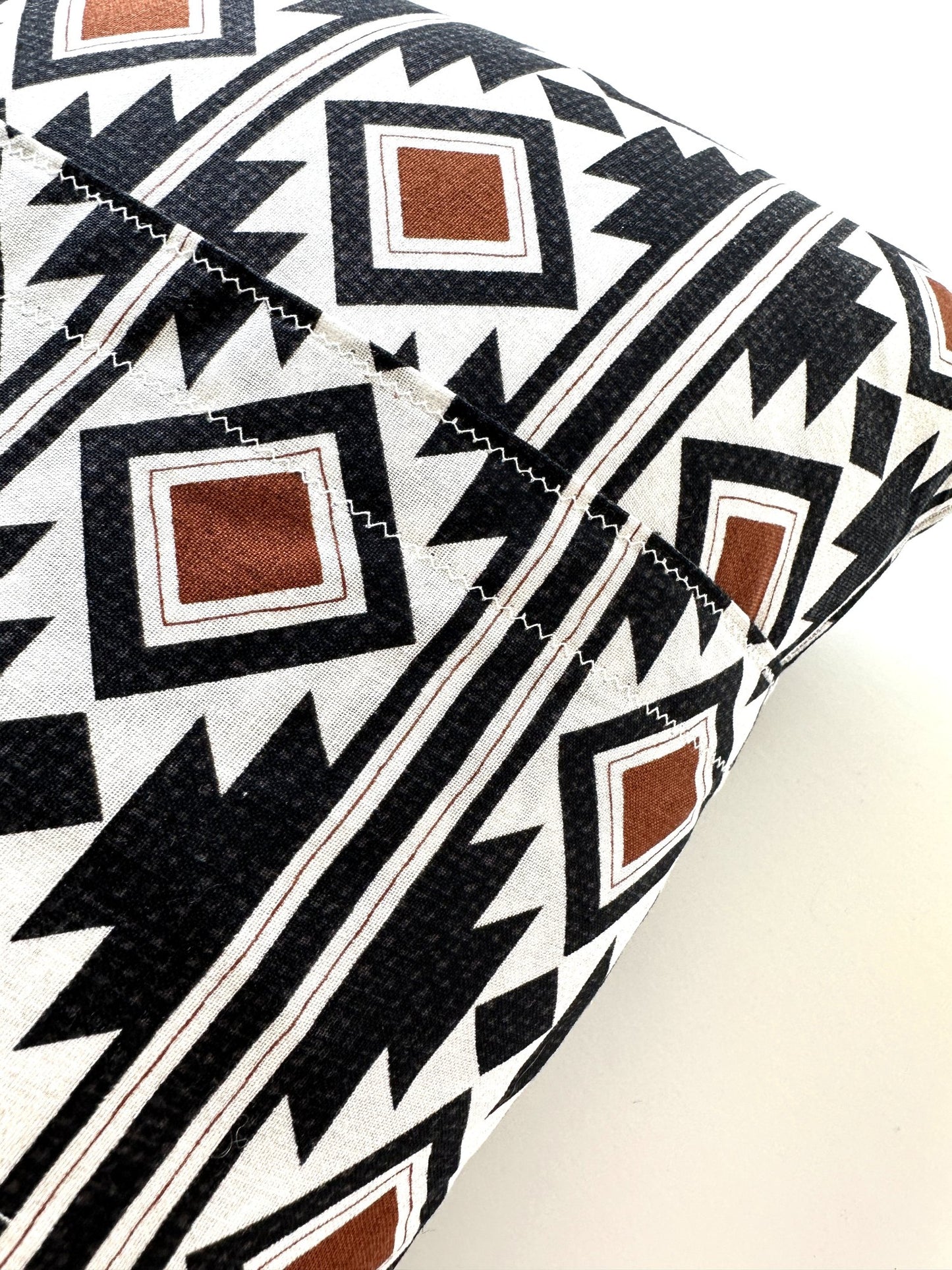 California Yosemite National Park Vintage Red Pennant on New Woven Black Southwest Pattern Throw Pillow