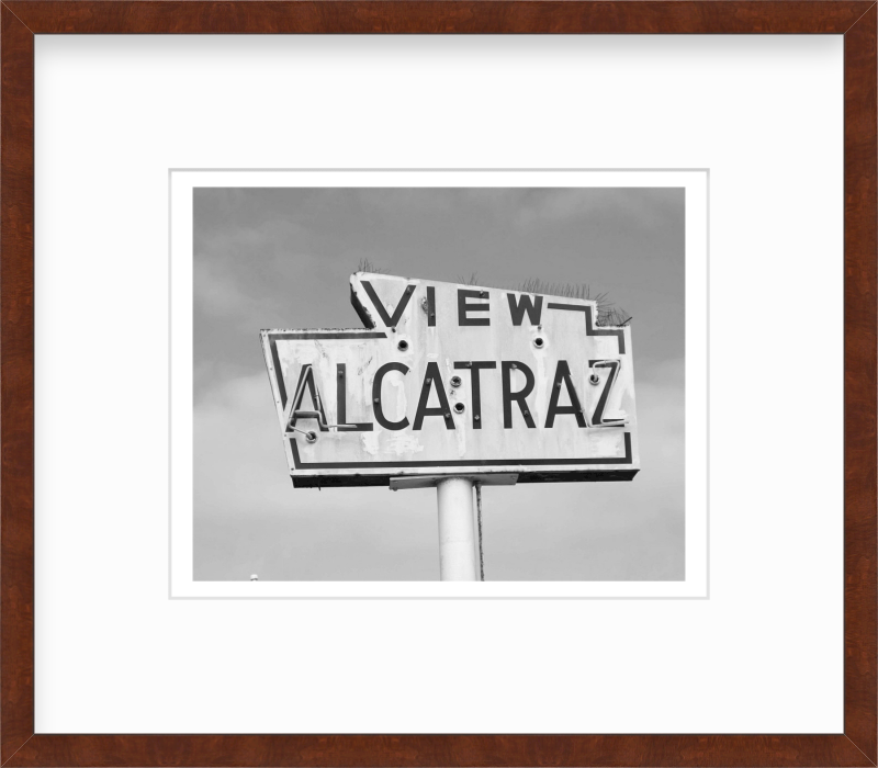 California San Francisco View Alcatraz Sign Giclee Travel Print