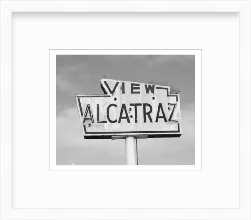 California San Francisco View Alcatraz Sign Giclee Travel Print