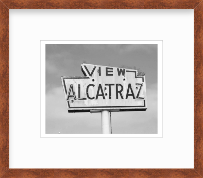 California San Francisco View Alcatraz Sign Giclee Travel Print
