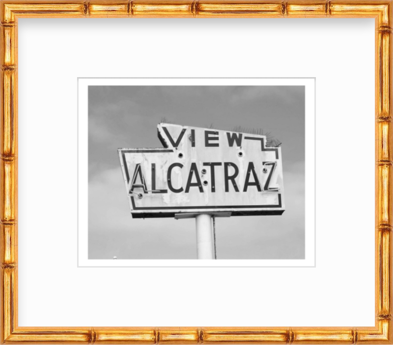 California San Francisco View Alcatraz Sign Giclee Travel Print