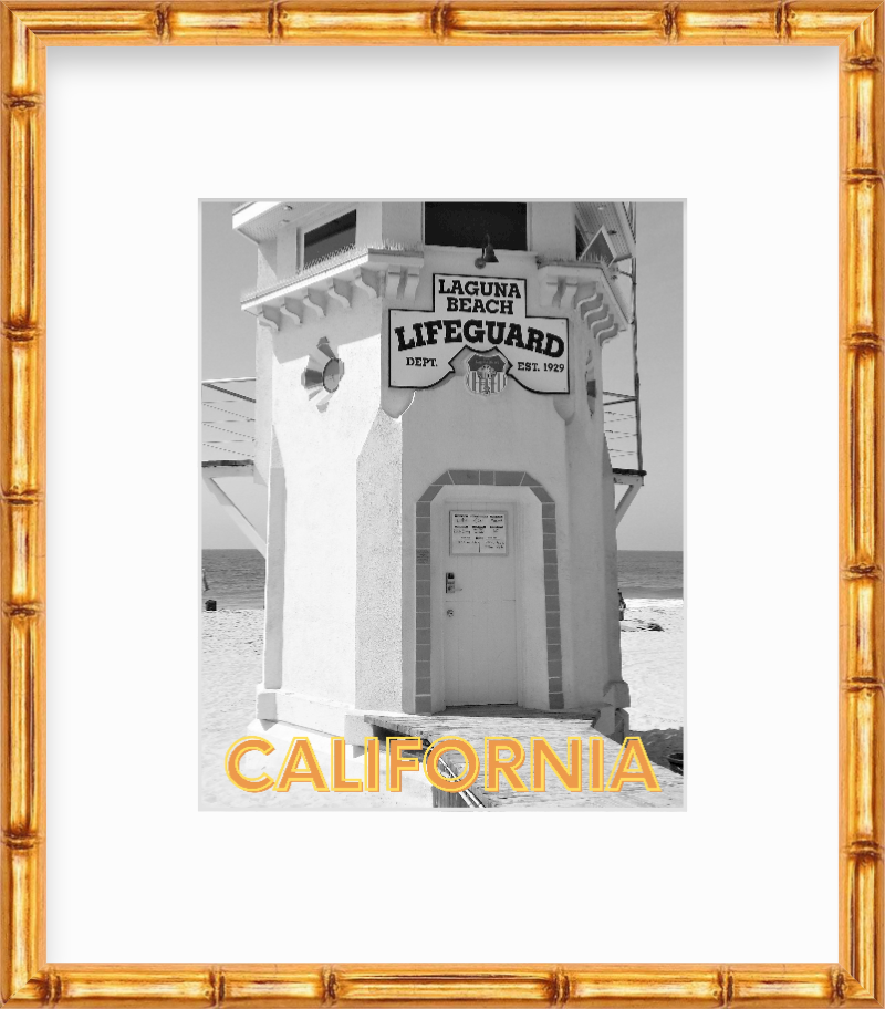 California Laguna Beach Lifeguard Station Giclee Travel Print