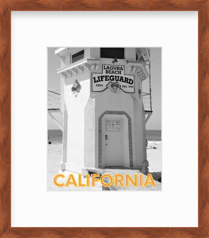 California Laguna Beach Lifeguard Station Giclee Travel Print