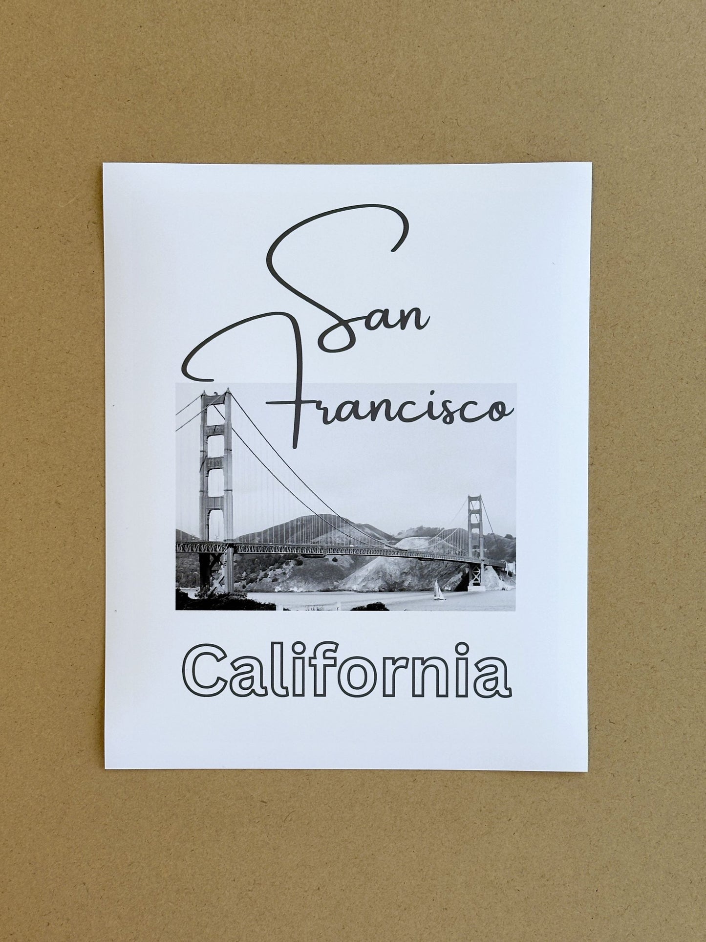 California San Francisco Golden Gate Bridge Giclee Travel Print