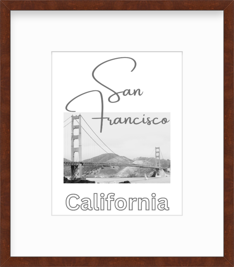 California San Francisco Golden Gate Bridge Giclee Travel Print