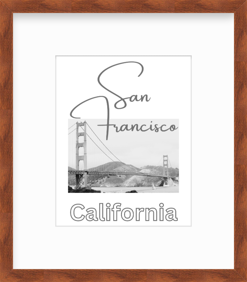 California San Francisco Golden Gate Bridge Giclee Travel Print