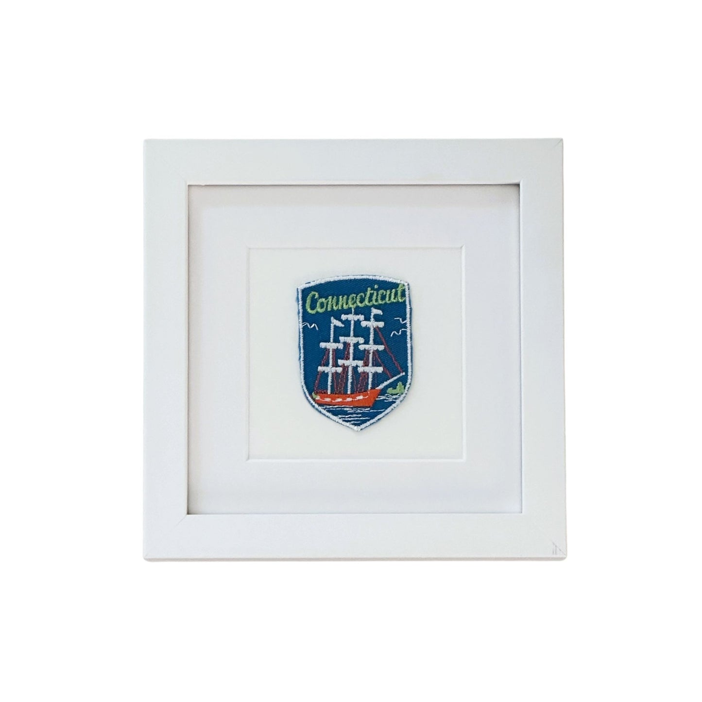 Connecticut Tall Ships New England Framed Vintage Travel Patch