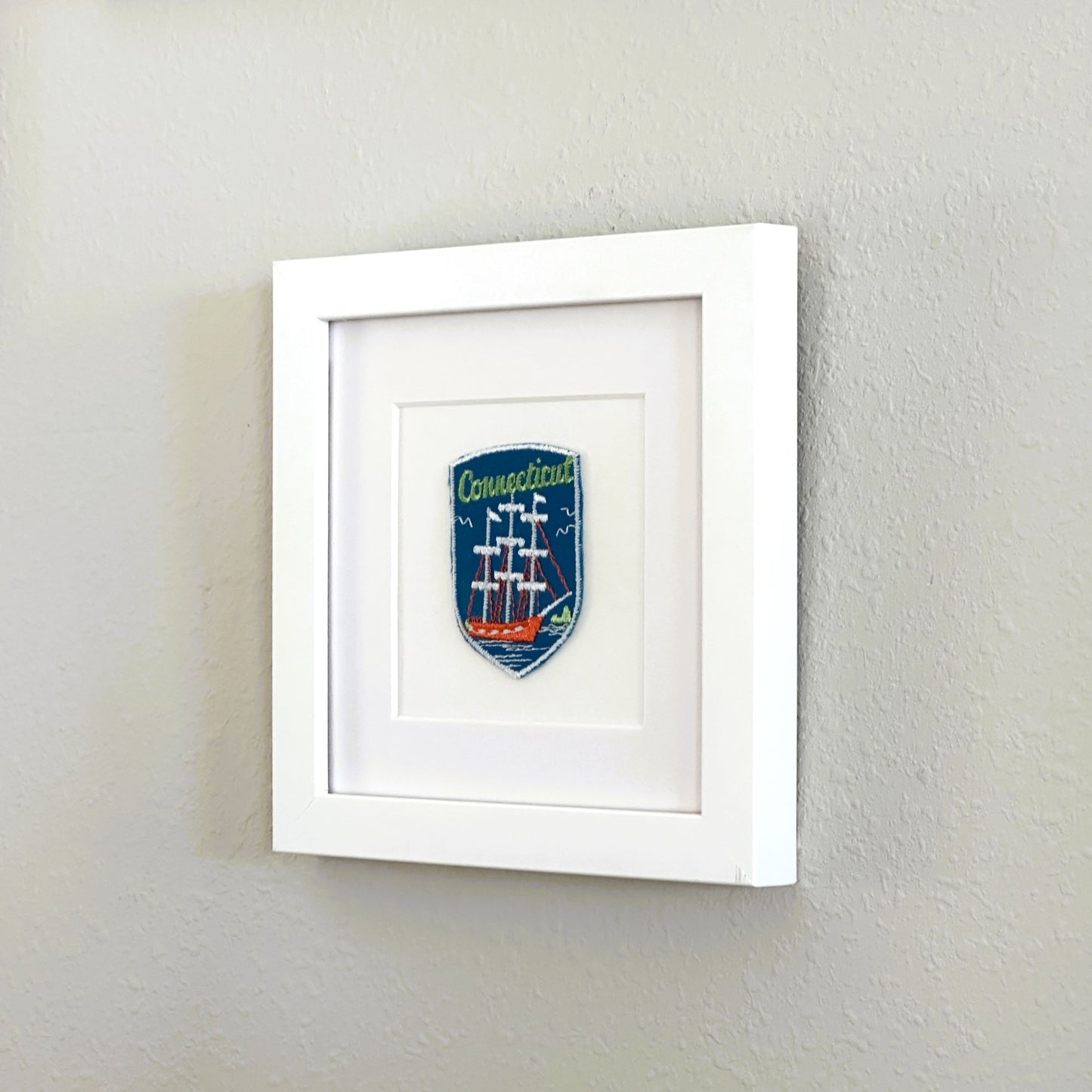 Connecticut Tall Ships New England Framed Vintage Travel Patch