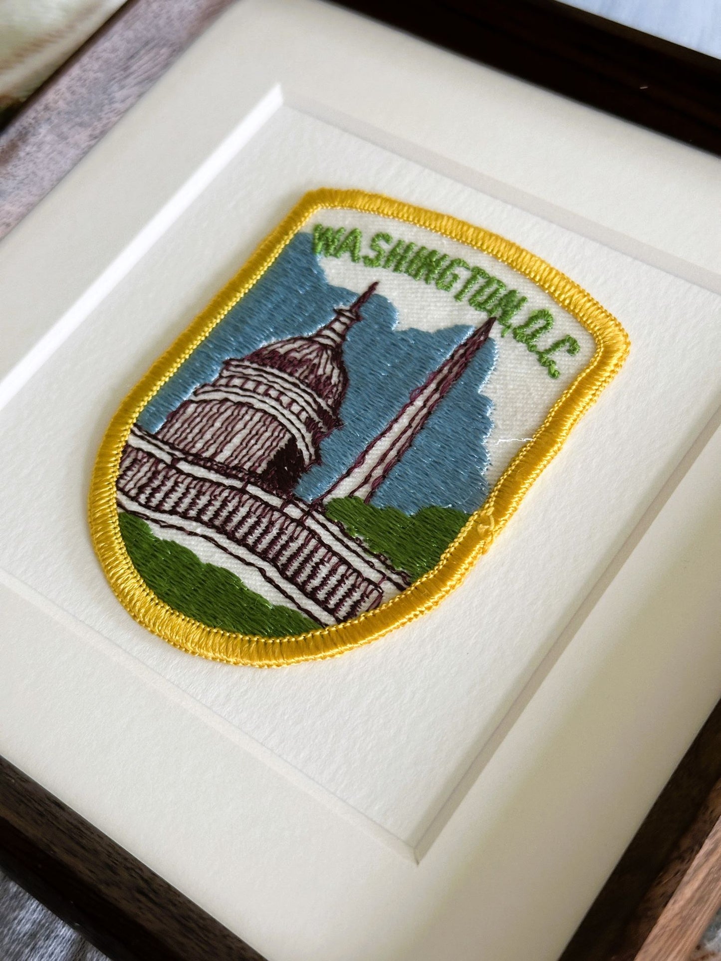 DC Washington Monument National Mall Framed Vintage Travel Patch