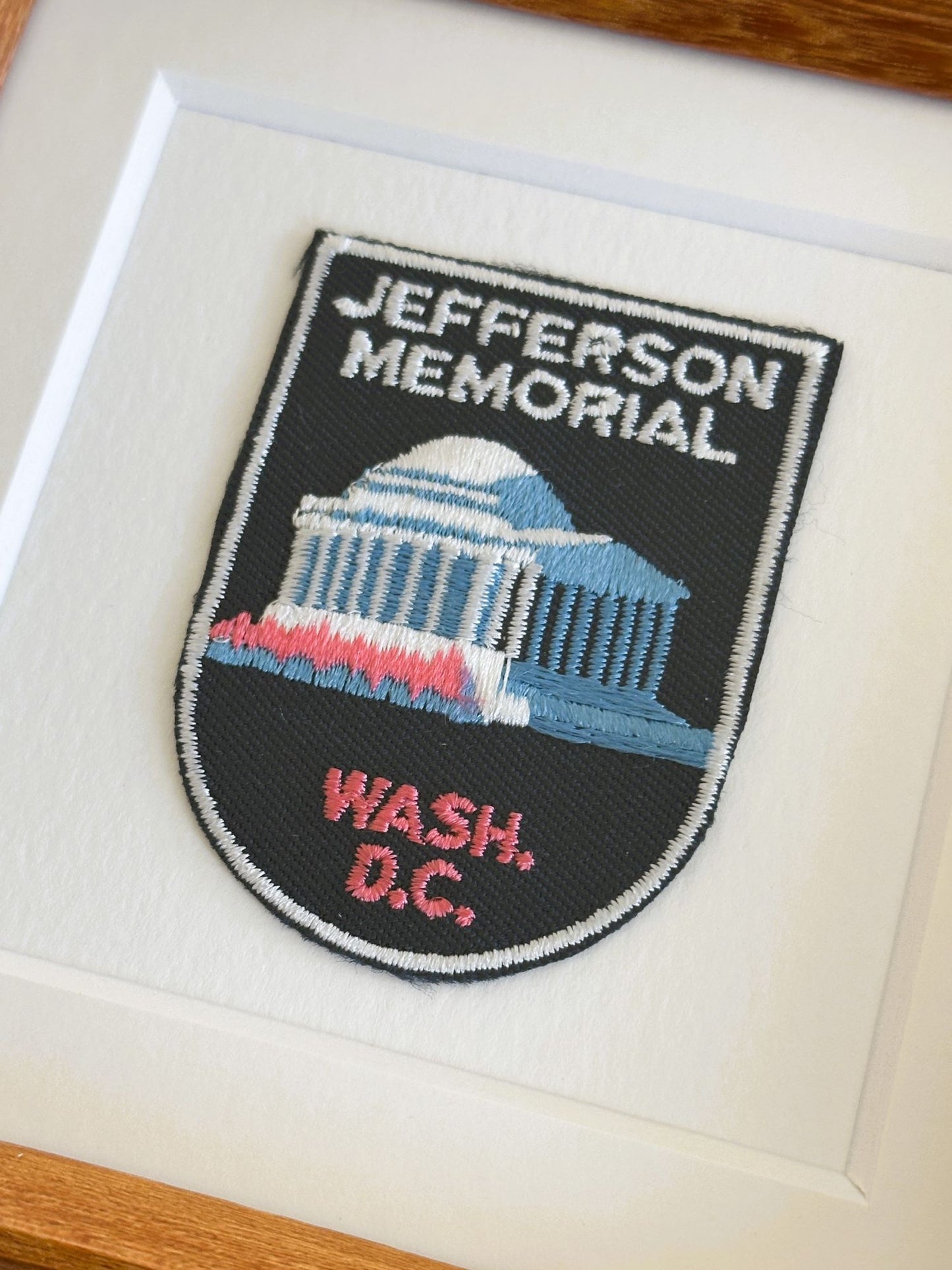 DC Washington Jefferson Memorial Vintage Framed Travel Patch