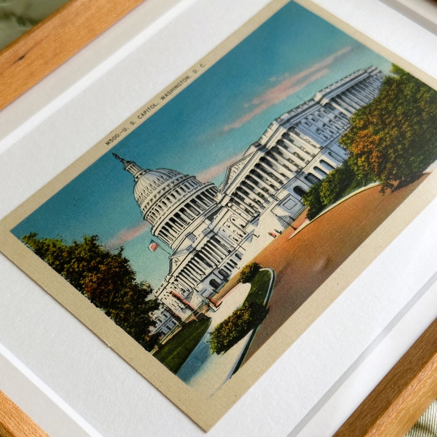 DC US Capitol Framed Vintage Postcard, Washington DC