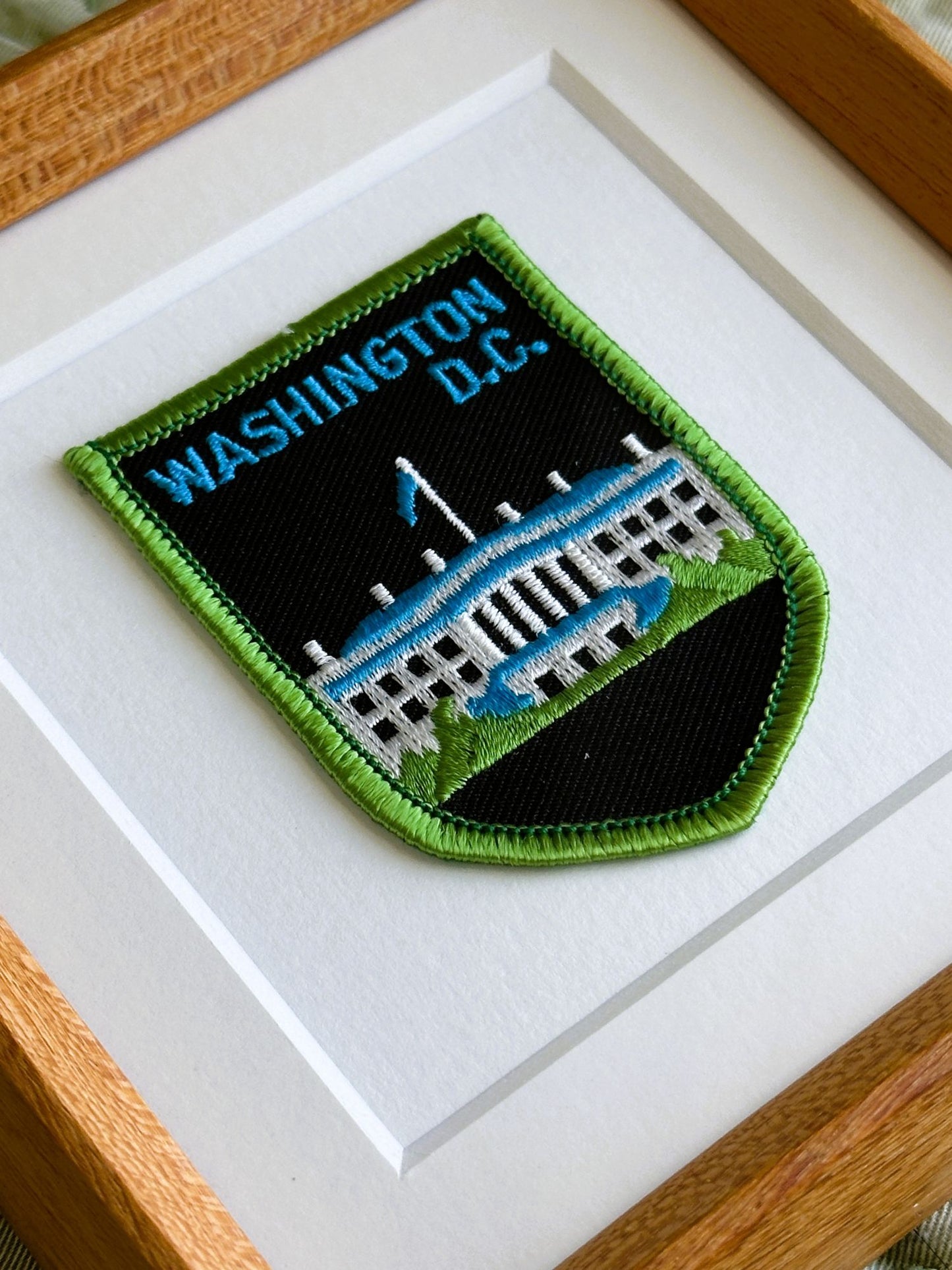 DC White House Vintage Framed Travel Patch, Washington DC