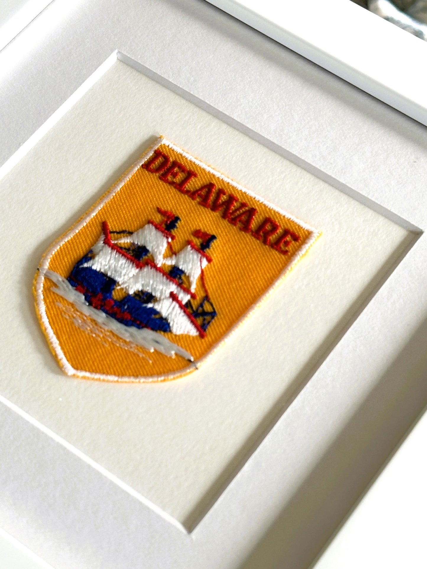 Delaware Ship Framed Vintage Travel Patch
