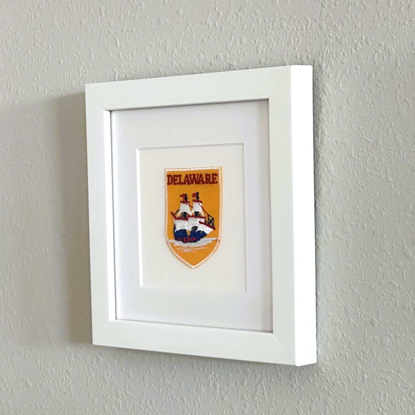 Delaware Ship Framed Vintage Travel Patch