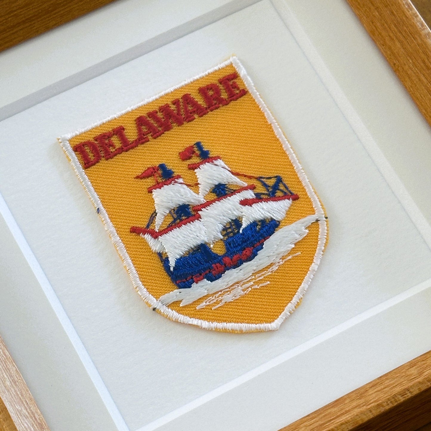 Delaware Tall Ship Vintage Framed Travel Patch