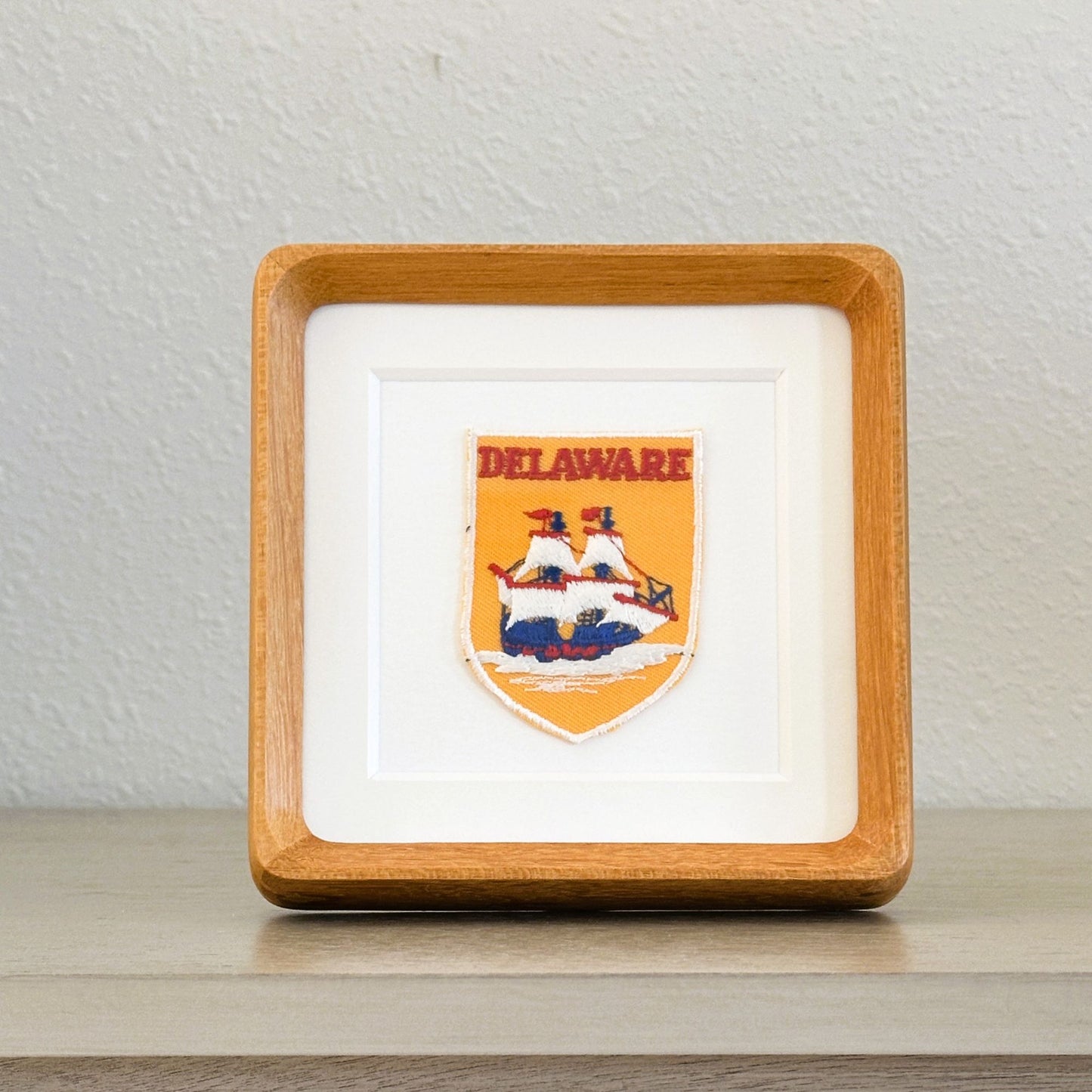 Delaware Tall Ship Vintage Framed Travel Patch