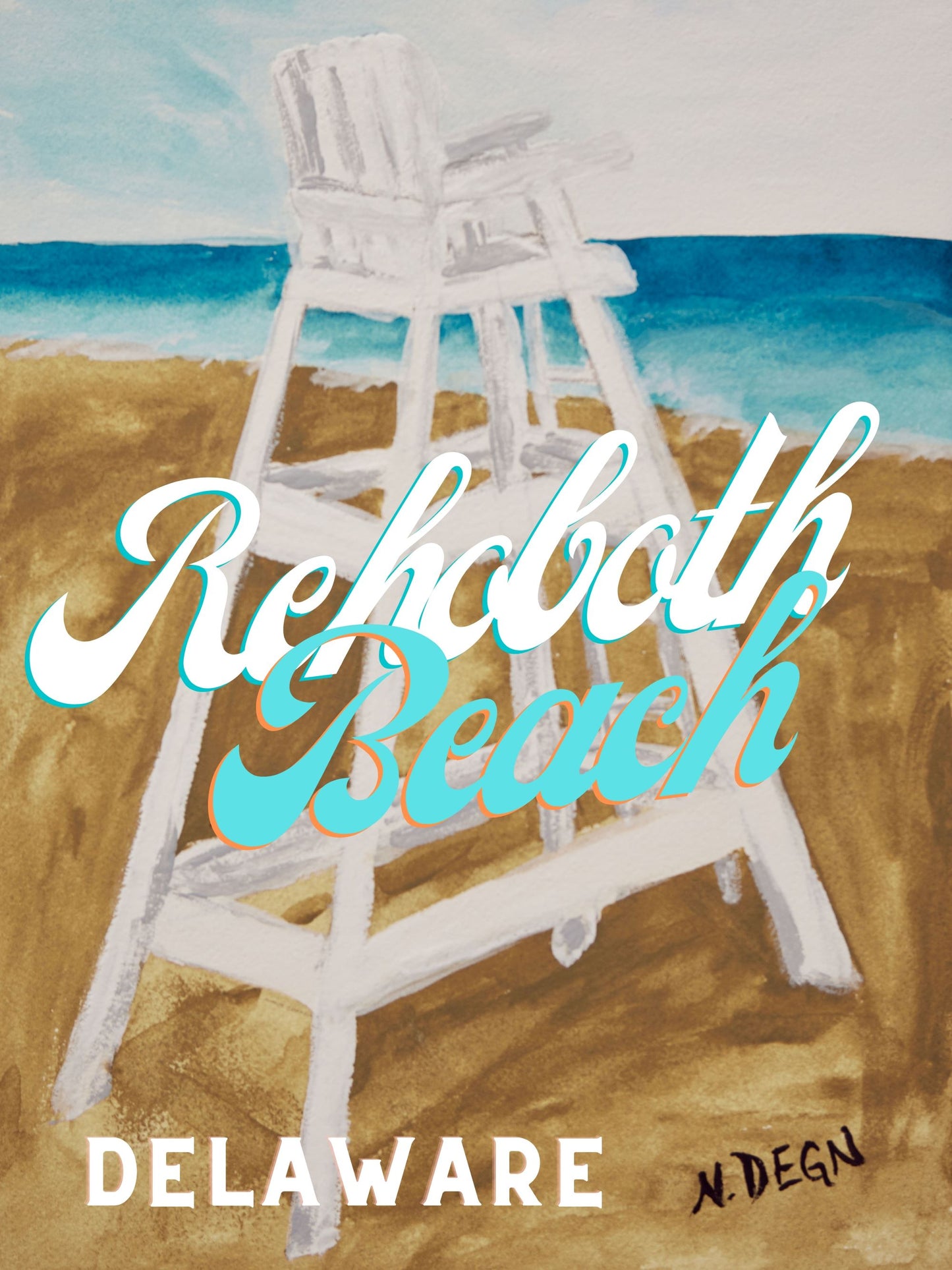 Delaware Rehoboth Beach Art Giclee Travel Print