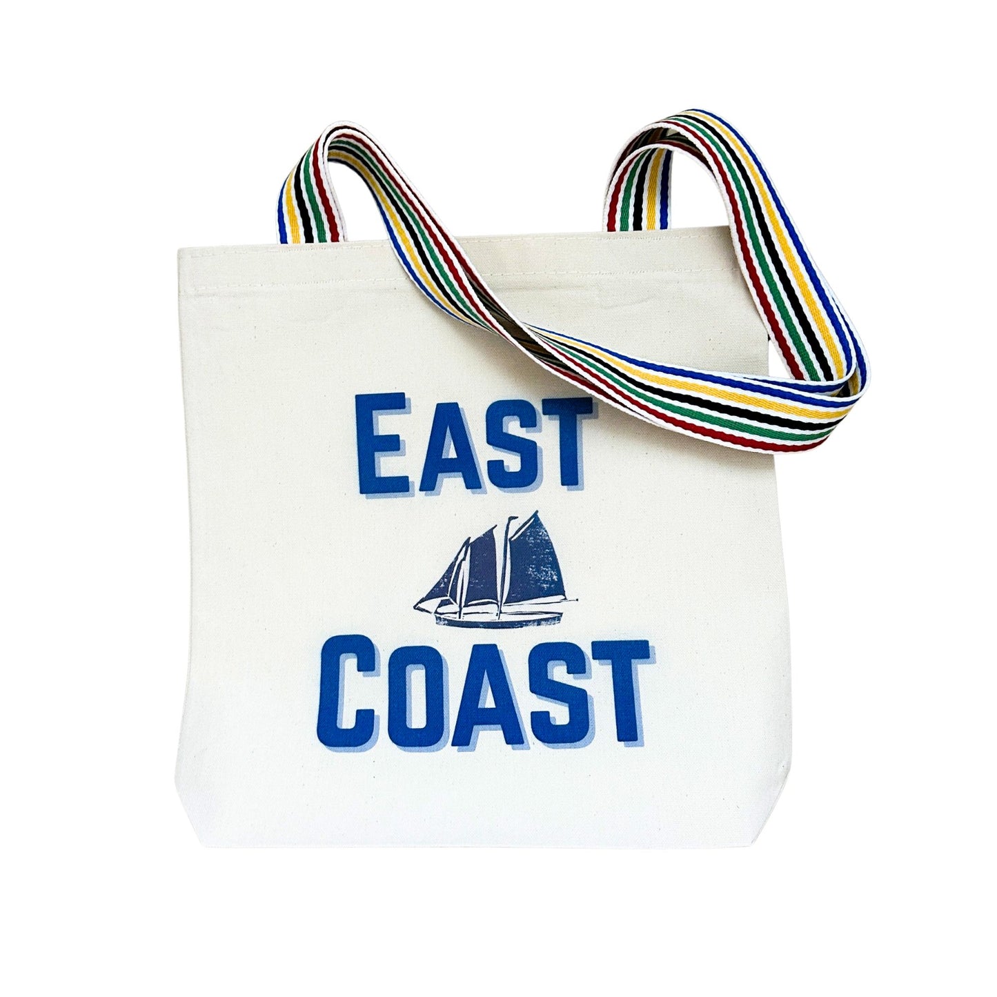 East Coast Sailboat Block Print Tote Bag