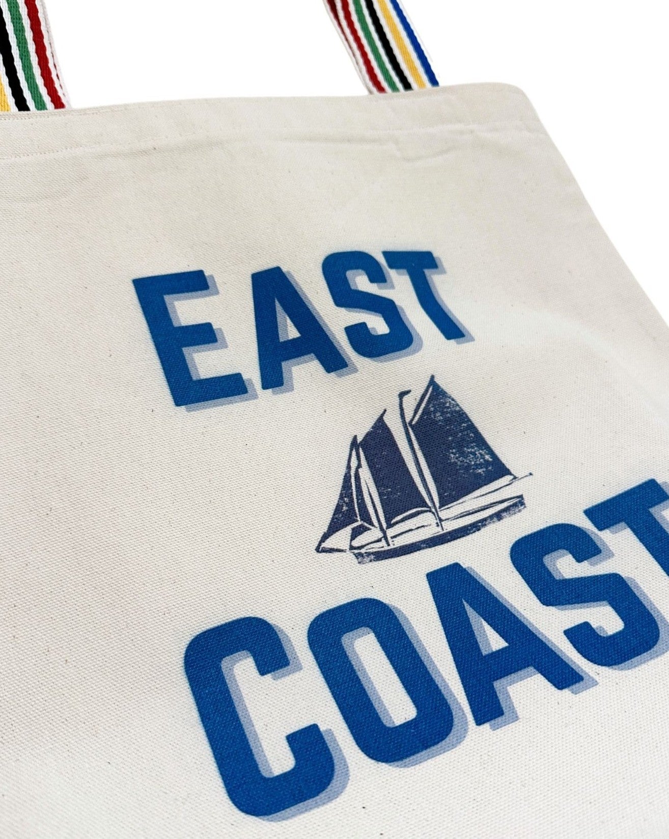 East Coast Sailboat Block Print Tote Bag