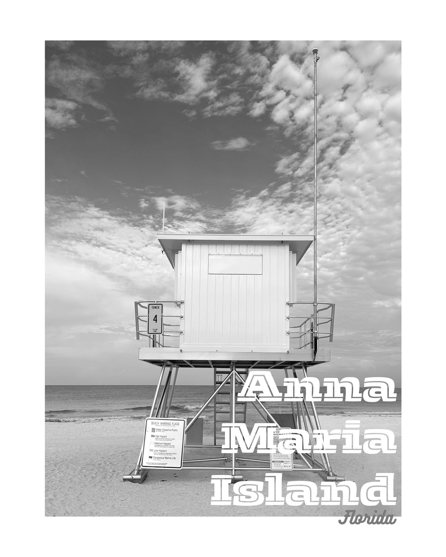 Florida Anna Maria Island Tower 4 Lifeguard Station Giclee Travel Print