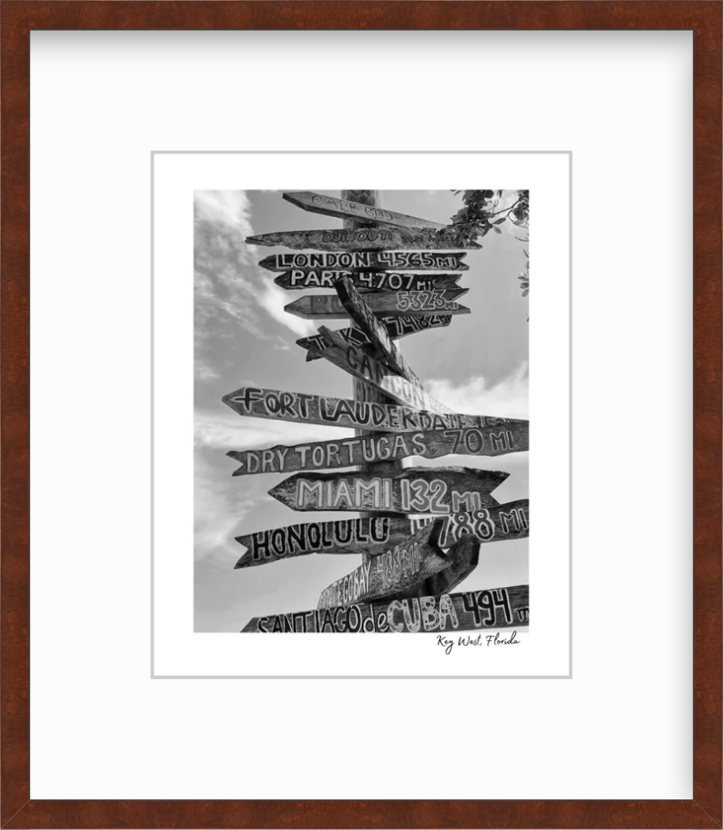 Florida Key West Driftwood Sign Giclee Travel Print