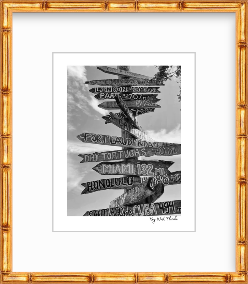 Florida Key West Driftwood Sign Giclee Travel Print
