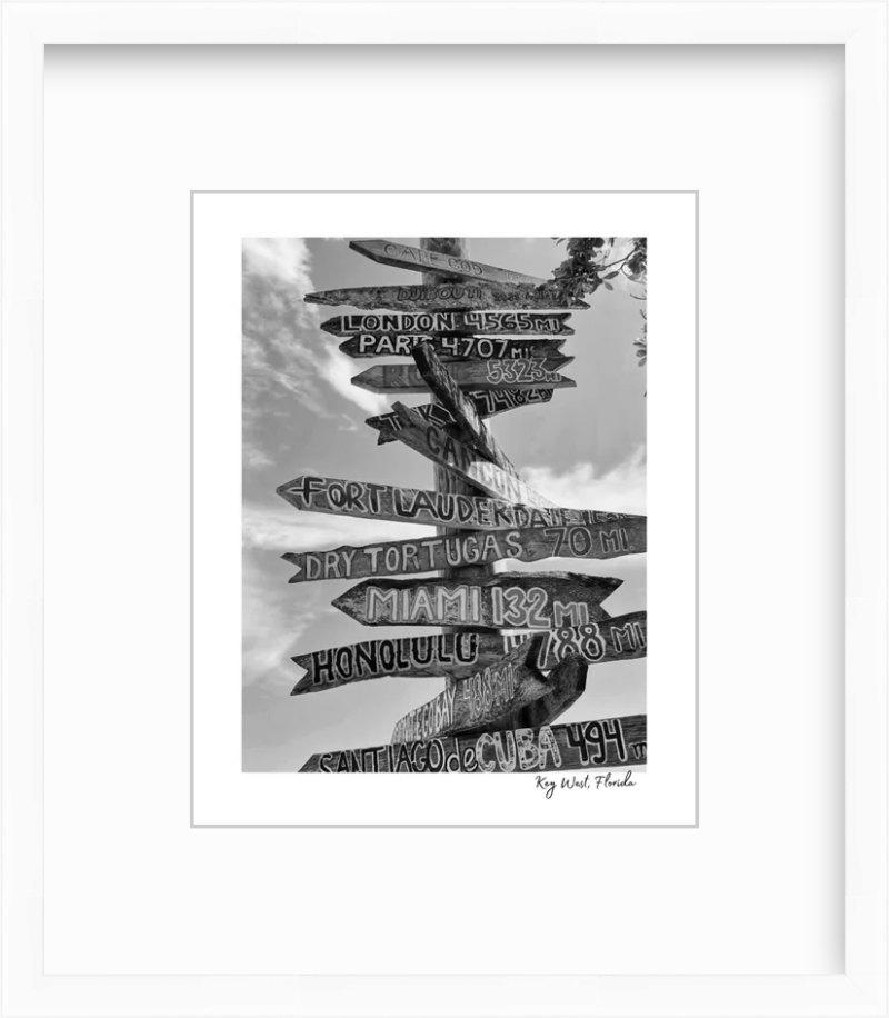 Florida Key West Driftwood Sign Giclee Travel Print
