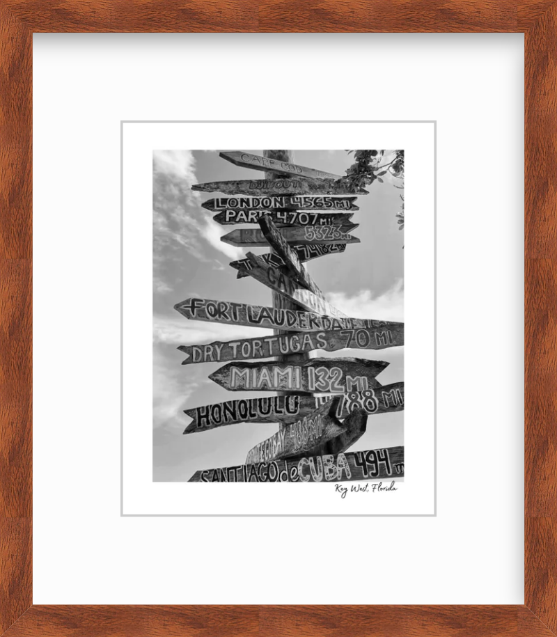 Florida Key West Driftwood Sign Giclee Travel Print